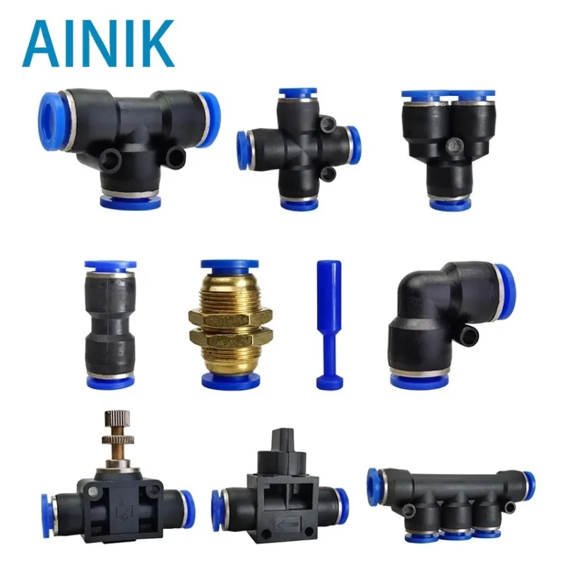 1PCS PNEUMATIC FITTING ท่อเชื่อมต่อท่อ Air Quick อุปกรณ์น้ํา PUSH In ท่อ Couping 4 มม.6 มม.8 มม.10 มม.12 มม.14 มม.PU PY PK 1