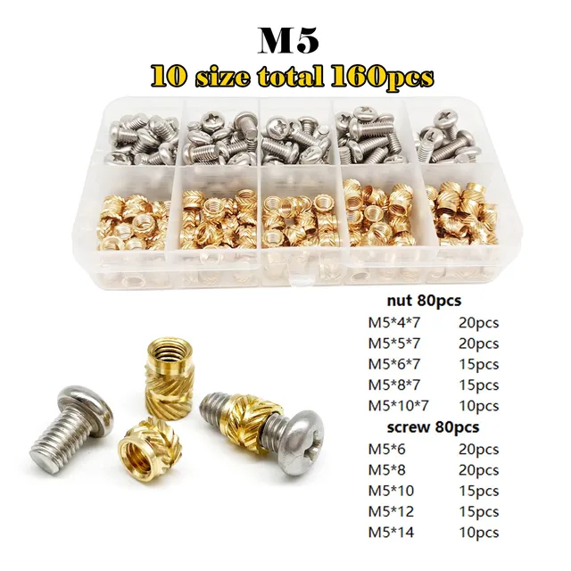 Juvielich 100-Piece M2.5 Copper Threaded Insert Nuts - Knurled Embedment Nuts For Electrical Appliances (Gold Tone) - View #11