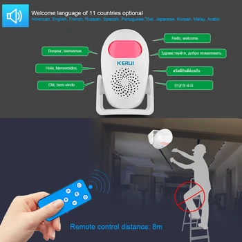 KERUI PIR Motion Detector with Alarm and Sound 100dB, Motion Sensor LED, Infrared Welcome Alarm Detector, Wireless Burglar Alarm 1