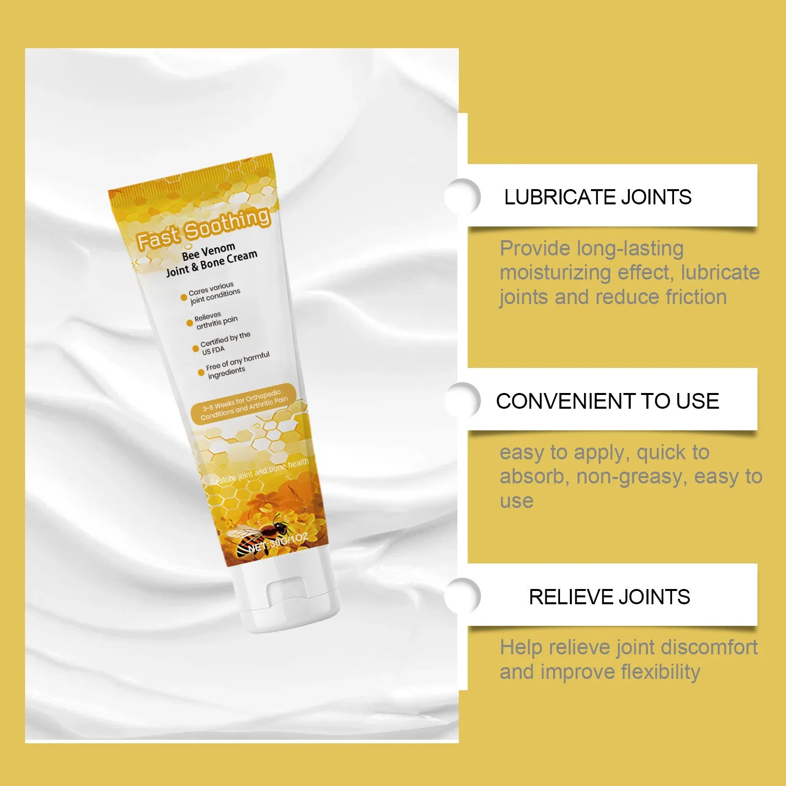 Bee Venom Bee Joint Soothing Gel Professional Treatment Gel Relieve Joint Soreness Cream Soothing Ointment Body Care Gift