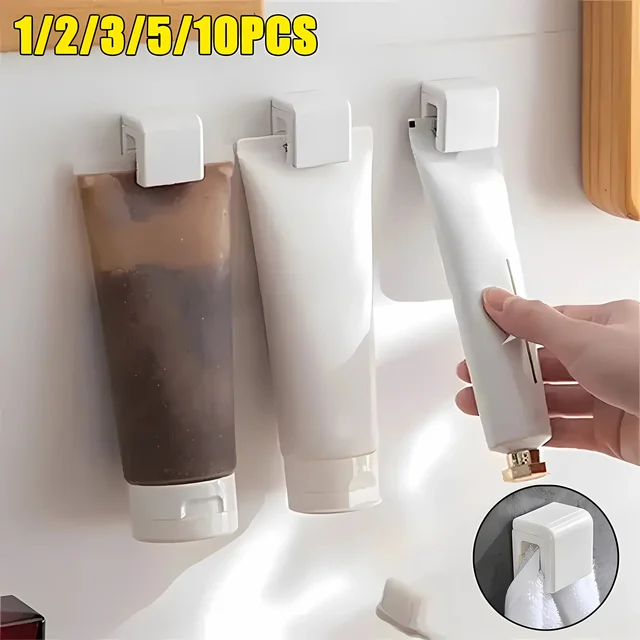 Punch-free Toothpaste Holder Wall-mounted Hook Holder Storage Rack Holders Organizer Bathroom Accessories 1