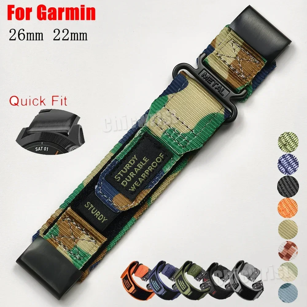 Sports Nylon Watchband - 26mm & 22mm Adjustable Strap
