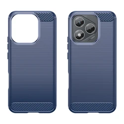 Premium Carbon Fiber Soft TPU Silicone Back Cover for Honor 400 Smart 4G (Blue)