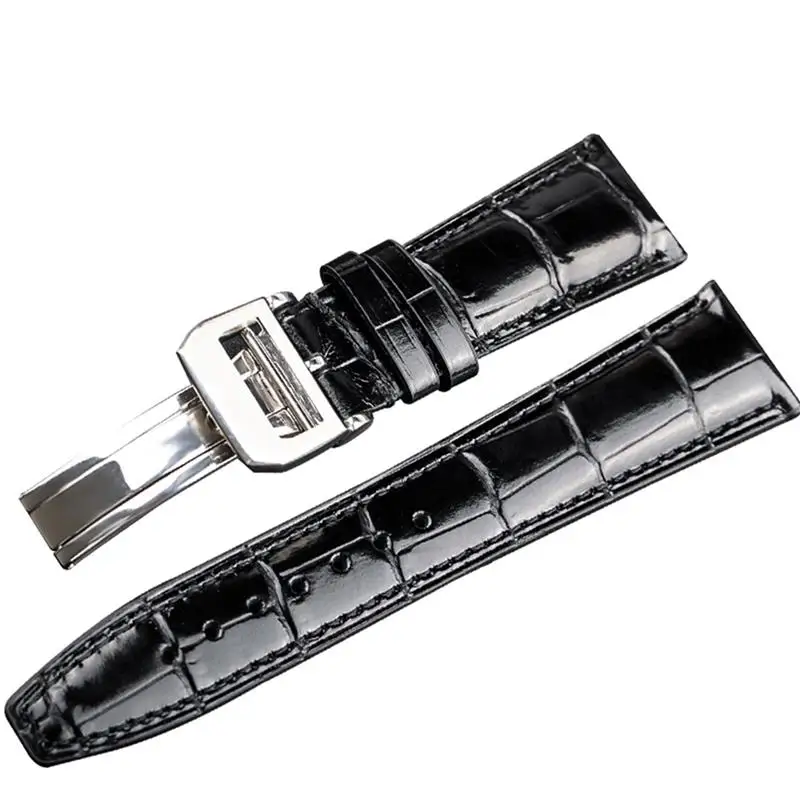 SCHIK For IWC Portugues Pilot Genuine Leather Watch Band Bracelet Strap Accessory 22mm Crocodile Grain Watchbands