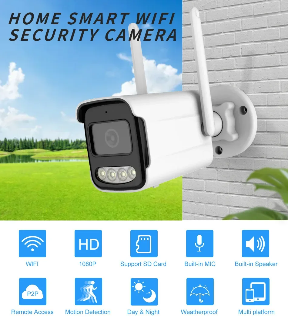 Venkovní WiFi bezpečnostní kamera namontovaná