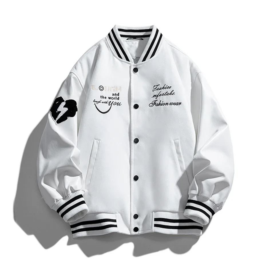 Varsity Down Jackets Men Winter Baseball Jacket Embroidery Design Bomber Jacket Coat Male Sleeve Patchwork Coats