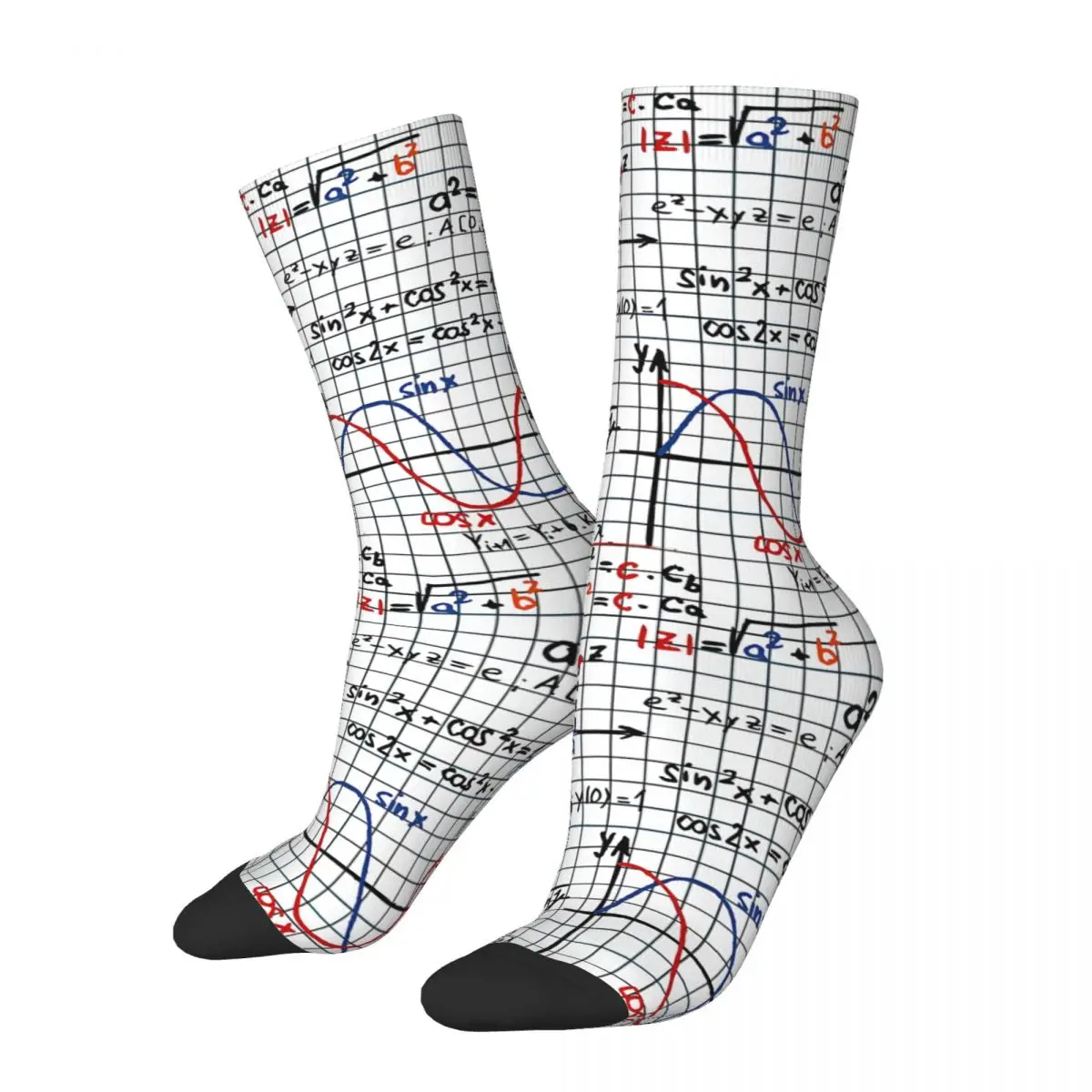 

Retro Mathematics Formulas Numbers Men's compression Socks Unisex Mathematics Harajuku Pattern Printed Novelty Crew Sock