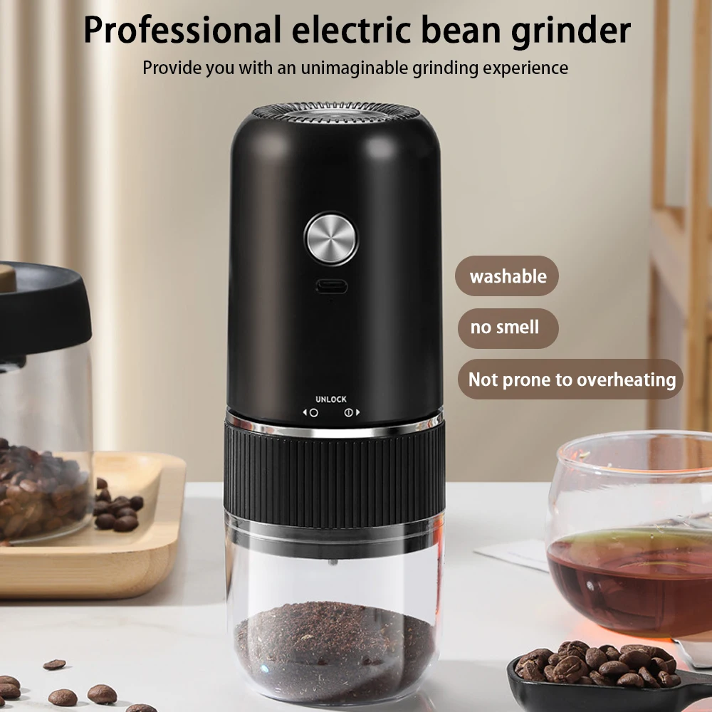 Portable Electric Coffee Grinder Adjustable Grinding Thickness Ceramic Core Rechargeable, Easy-to-Clean For Coffee Lovers
