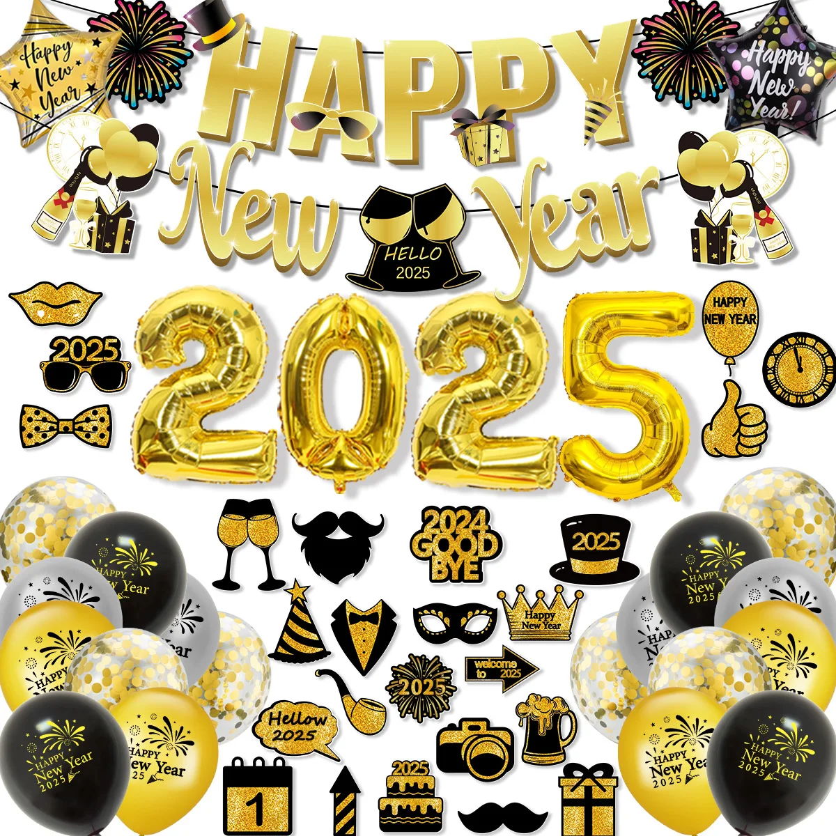 Party-perfect Set: Lacquer Pendants, Props, and Balloons