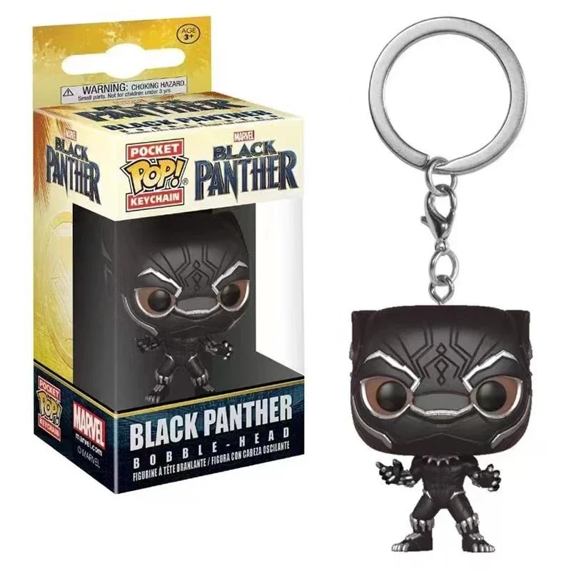 thumbnail image 1 of New Arrival FUNKO POP Pocket Keychains Heroes Series Civil War Black.panther Wakanda Namor Action Figure Toys, 1 of 5