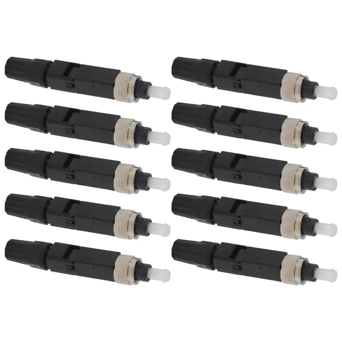 AT326 도착-10Pcs FC 단일 모드 콜드 스플라이스 광섬유 케이블 스플라이스 커넥터 사전 매립형 광섬유 퀵 커넥터