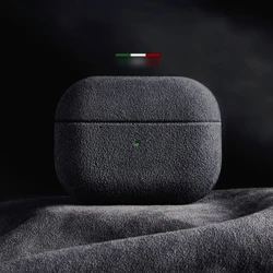 Luxurious Italian Suede Leather All - Inclusive Case for AirPods 3 (2021) (Black)