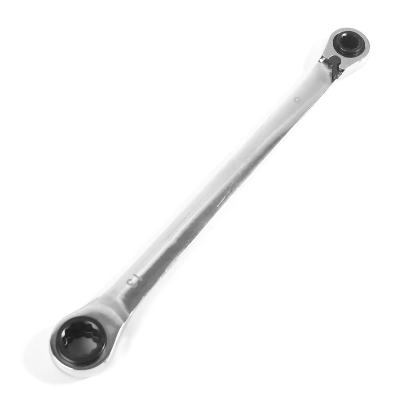 Chiave A Cricchetto Asta - Doppio Anello Con Giunto Extra Lunga 13mm