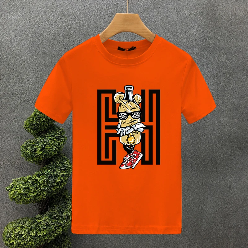 2024. gada jaunais pavasara vasaras personības T-krekls vīriešiem ar banānu apdruku, čūskas matiem, grieķu mitoloģijas krekls, vīrietis T krekls, sieviete_voghion.com