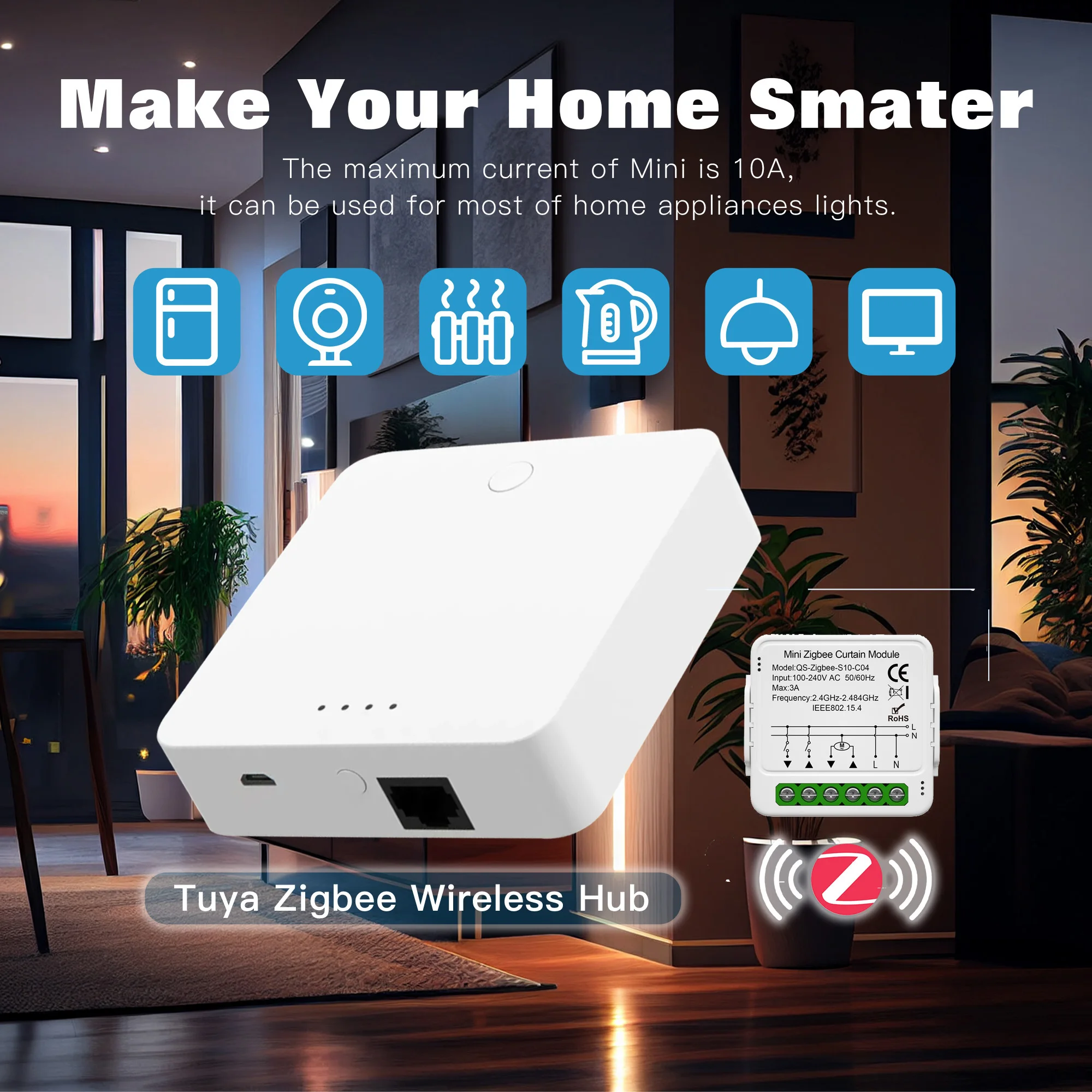 Tuya WiFi Zigbee Smart Curtain Switch Module Connect Roller Blinds Shutter Electric Motor Work with Alexa Google Home Smart Life