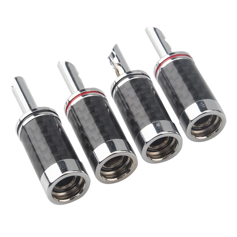 A70F-40Pcs 바나나 플러그 하이 엔드 HIFI DIY 탄소 섬유 구리 도금 로듐 전기 오디오 잭 바나나 커넥터 플러그
