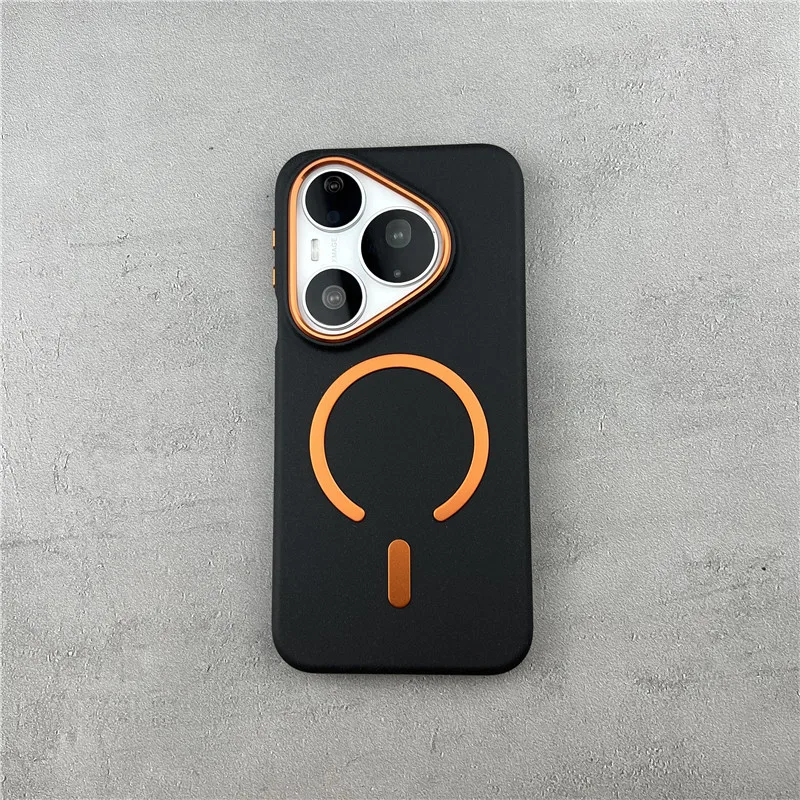 Luxury Matte Frosted Metal Button Drop Protection Phone Case with Magnetic Cover