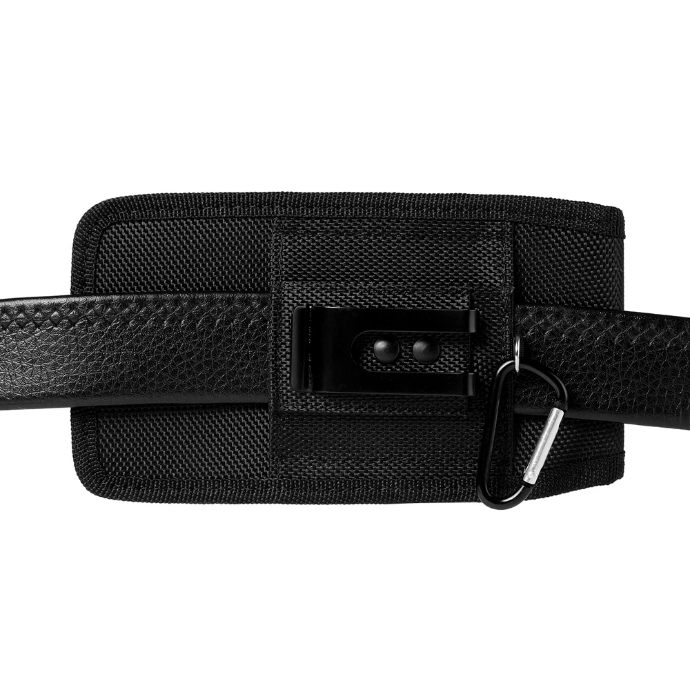Universal Vertical Nylon Cell Phone Waist Bag with Belt Clip and Card Holder