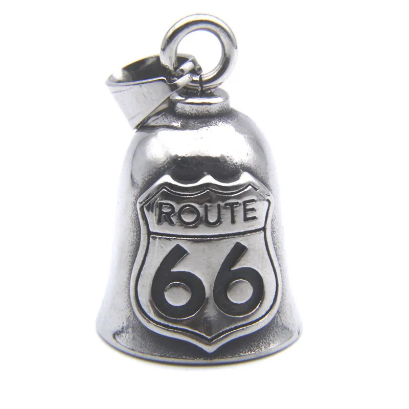 Live To Ride Bell Pendant 316L Stainless Steel Biker Style Route 66 Highway Motorcycles Necklace 5