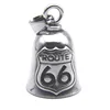 Live To Ride Bell Pendant 316L Stainless Steel Biker Style Route 66 Highway Motorcycles Necklace 5