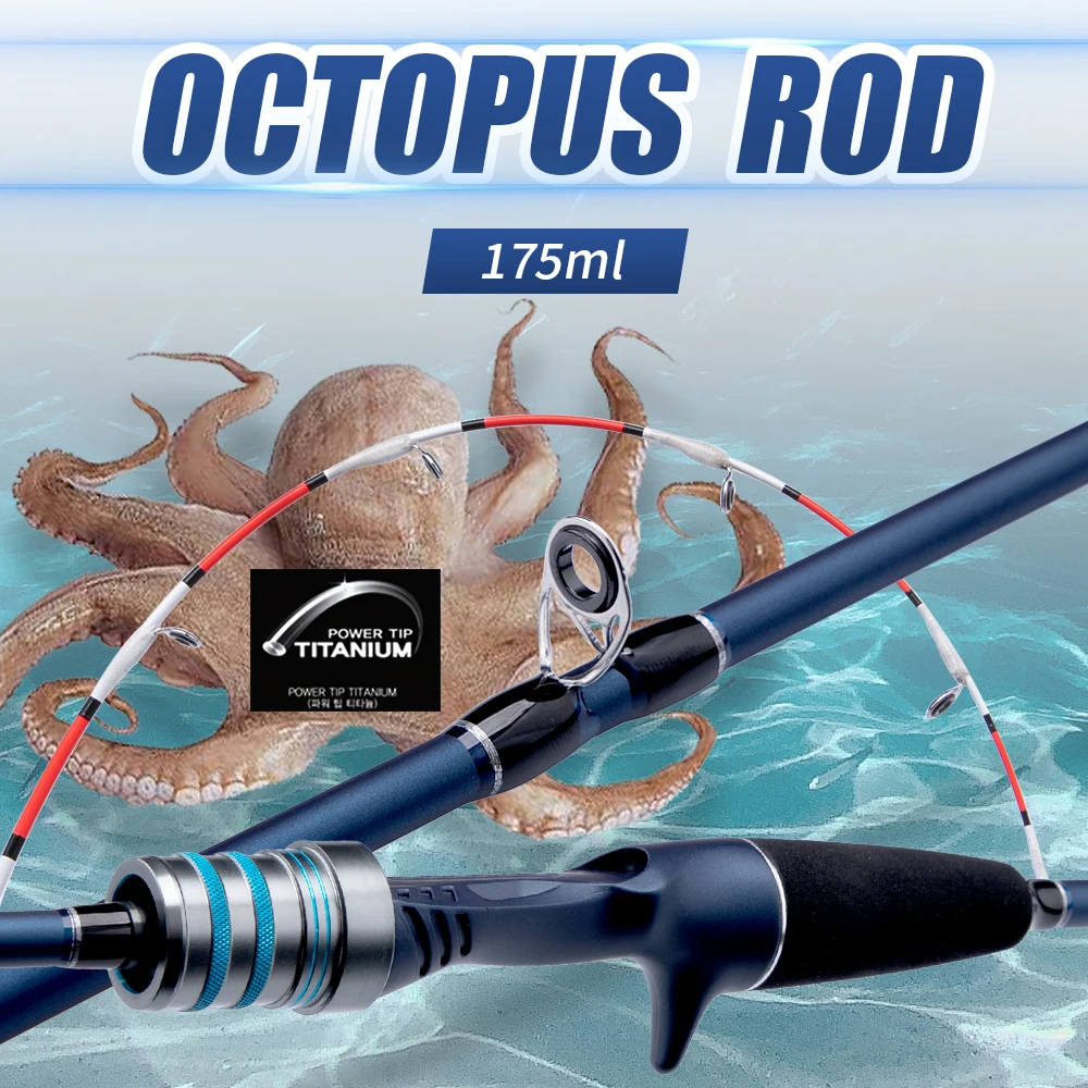 

TAIGEK Cuttlefish Light Saltwater Jigging Rod Squid Boat Fishing Sensitive Titanium Tip Octopus Max 150g