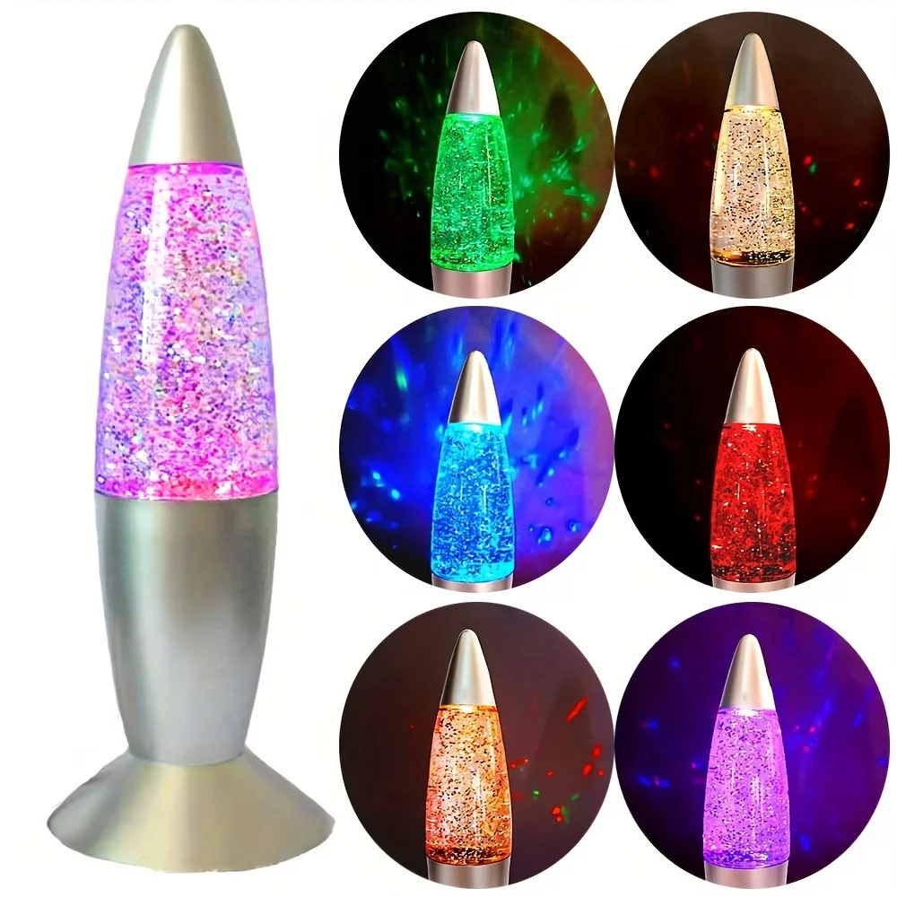 مصباح صاروخي LED يعمل بـUSB مع تغيير الألوان، إضاءة ليلية RGB، مصباح مكتب مزاجي، إضاءة طاولة زخرفية مع مفتاح تشغيل وكابل 120 سم، لديكور غرف النوم والألعاب