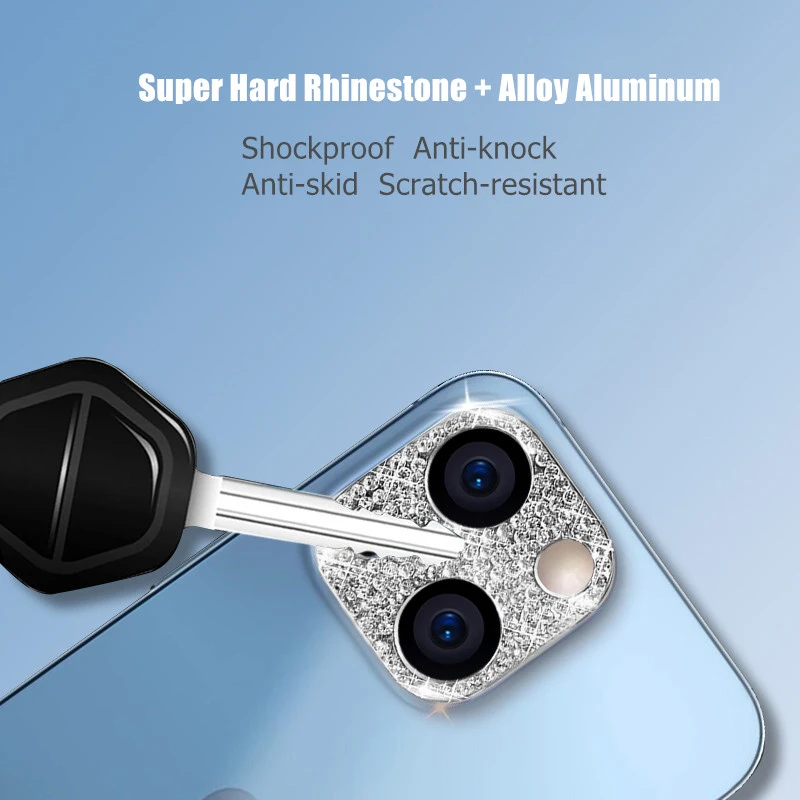 Protecteur d'objectif d'appareil photo en diamant pour iPhone 16 Pro Max Verre de protection iPhone 15 13 11 14 Plus 12 Mini 16pro Protecteur d'écran d'objectif_voghion.com