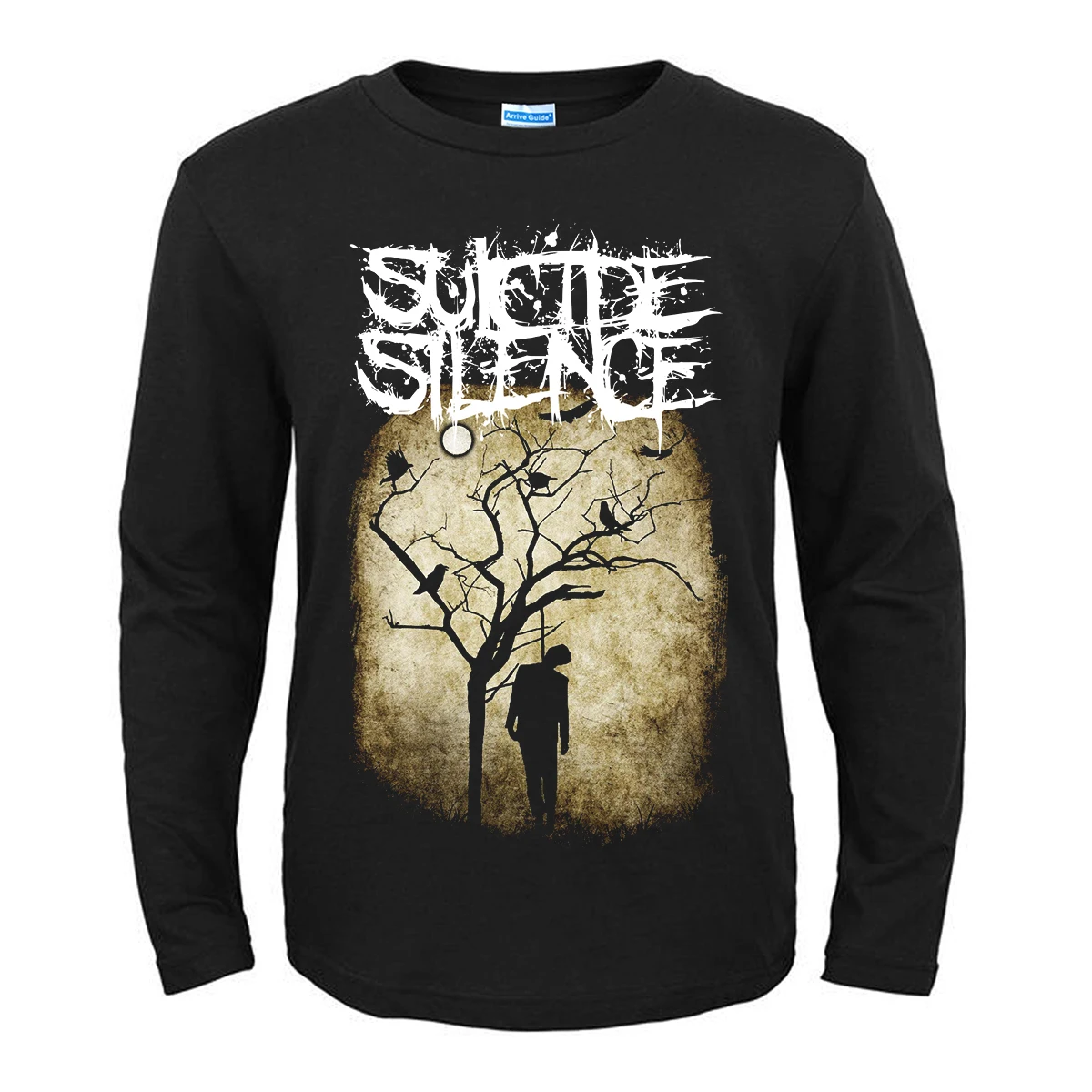 

Футболка мужская с длинным рукавом, модная тенниска из тяжелого металла, тишина самоубийц, уличная одежда в стиле Харадзюку, хлопковая майка в стиле хип-хоп