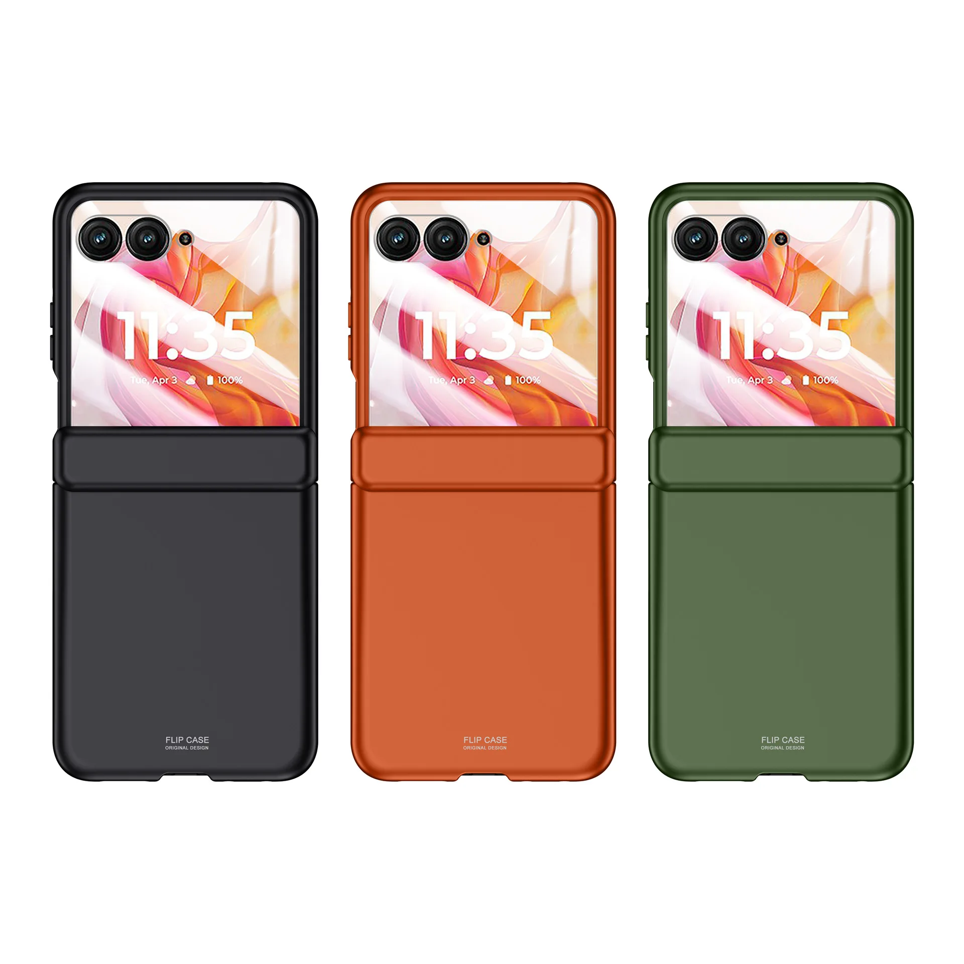 Ultra Protective Shockproof Folding Case with Tempered Glass Hinge - Skin Friendly Design