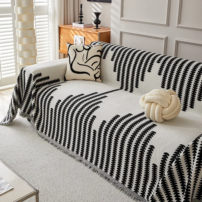 Nordic Style Chenille Sofa Towel Tassels Boho Geometric Patterns Sofa Cover for Living Room Casual Slip Covers Blankets For Beds 2