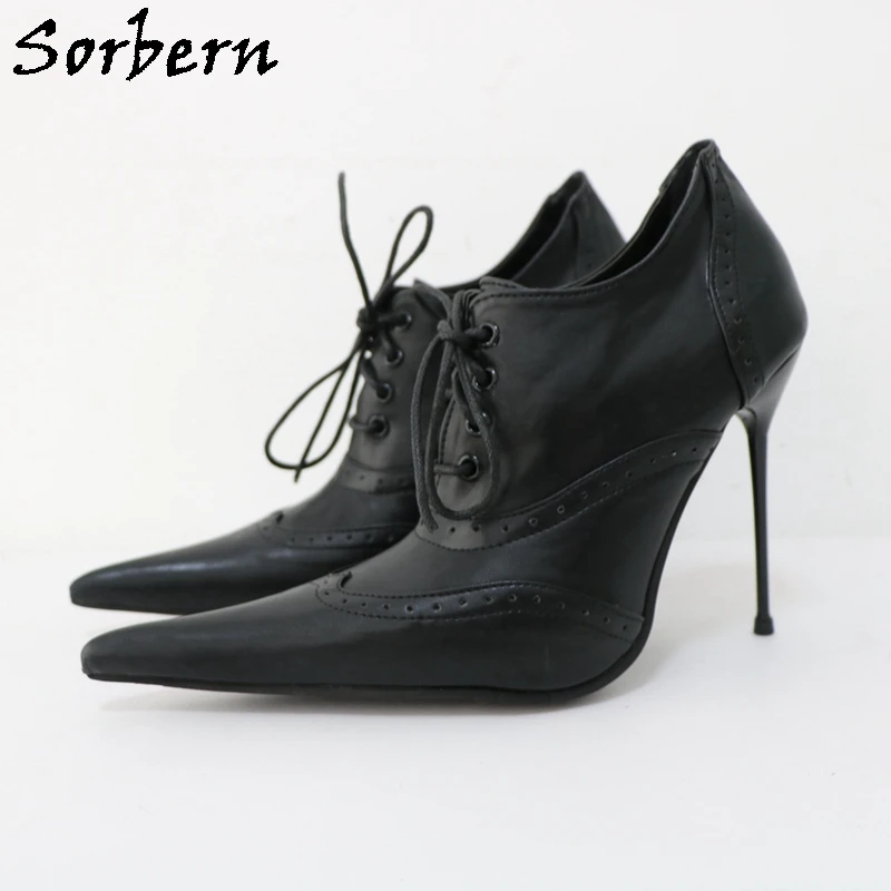 

Sorbern 12Cm 14Cm 16Cm Sexy Women Pump Party Stilettos High Heel Pointed Toe Slip On Cigarette Metal Heeled Multi Colors