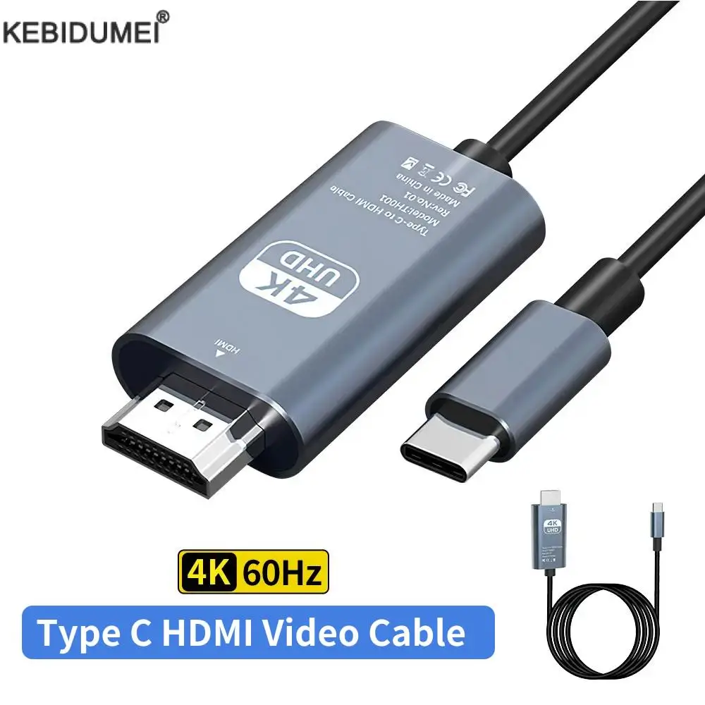 Cavo Da Tipo C A Hdmi 4K Usb C A Hdmi Compatibile Thunderbolt3 4K @ 60Hz 4K @ 30Hz Per Macbook Huawei Mate60 Usb-C Adattatore Hdmi
