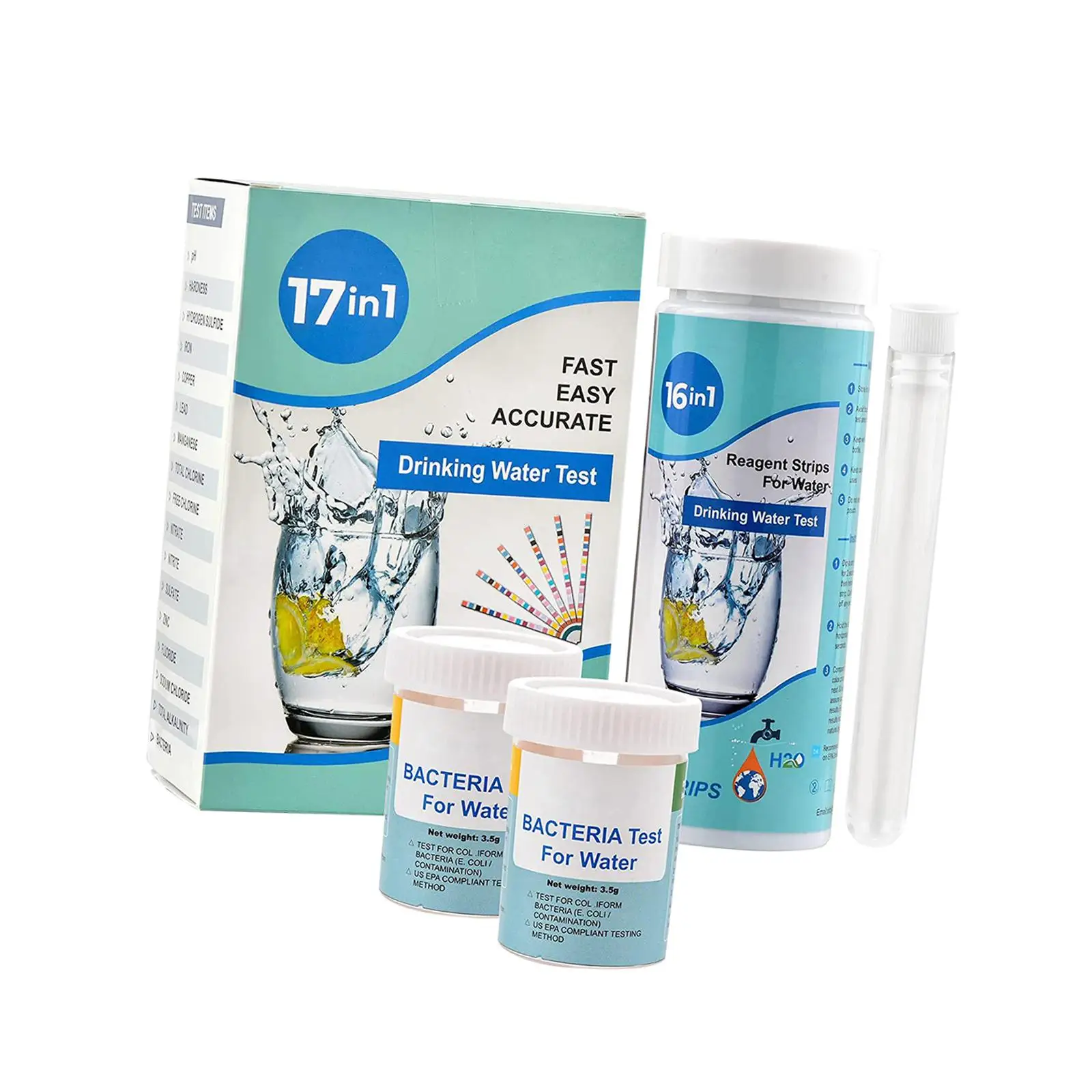 Water Testing Set PH Water Quality Test Well and Drinking Test Set for Freshwater Fish Tank Pond SPA Aquarium