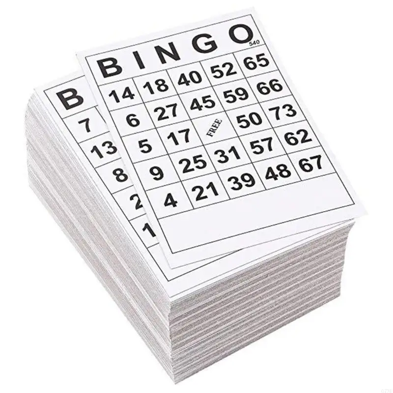 G7NF 60 Pcs Non-repetitive Party Bingos Game Cards Disposable Bingos Paper Game Cards Digital Childrens Entertainment Games