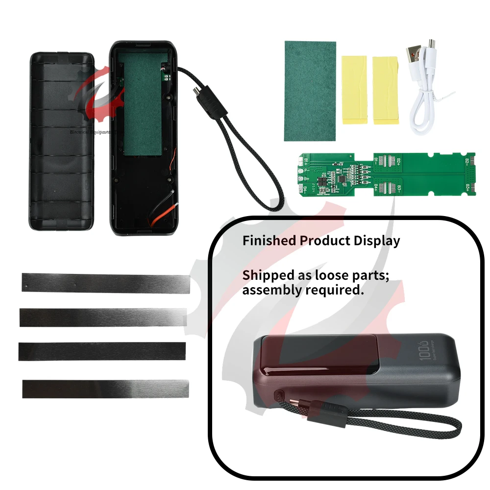 Power Bank portatile con display digitale intelligente a LED con cavo integrato Power Bank a ricarica rapida ad alta potenza da 100 W di grande capacità - immagine 3