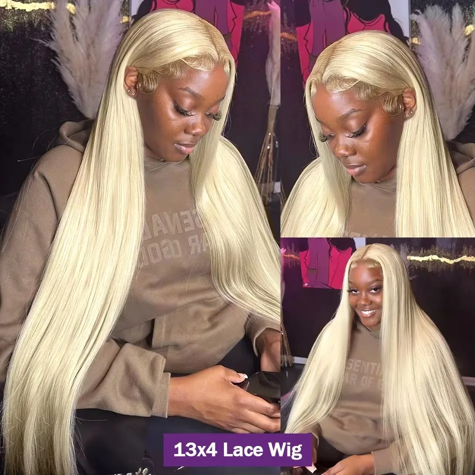 Blonde 613 Human Hair Wigs Straight Hd Lace Frontal Wig 13X6 Brazilian Wig For Black Women 30 40 Inch Lace Front Wig 230 Density