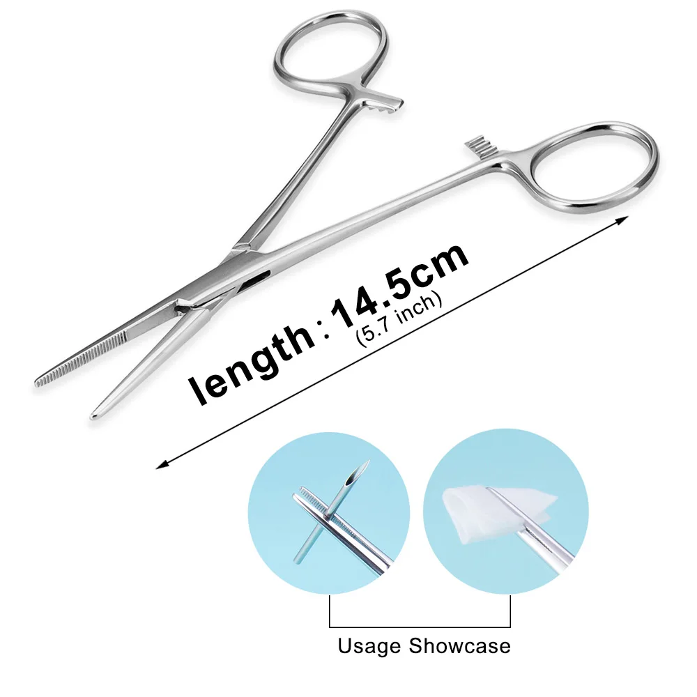 1pc 316L Surgical Steel Body Piercing Tool Straight Head Piercing Clamp Pliers Forceps body piercing forceps piercing tool
