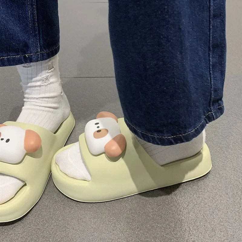 Cute Slippers Girls Summer New Indoor Home Step on Shit Sense Bathroom Thick Bottom Non-slip Outside To Wear Slippers
