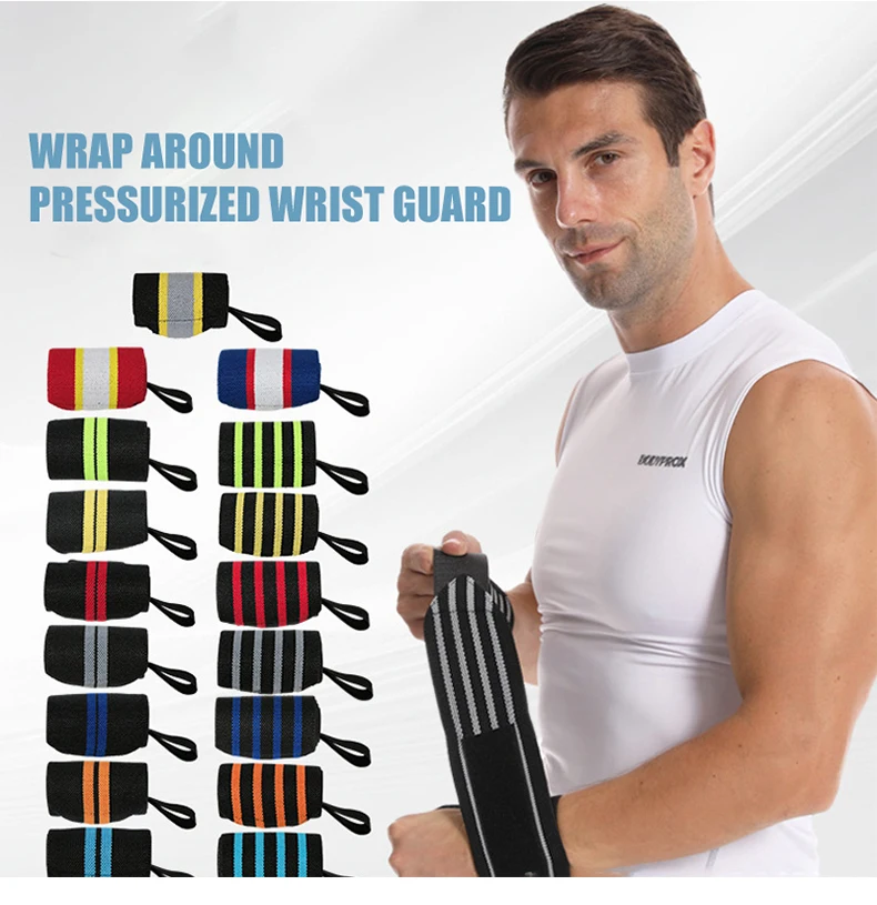 Description Picture 2 of itemFitness Sport Wrist Strap Weight Lifting Push Up Power Winding Wrist Strap Wicking Sweat Power Strap Hard Stretching Wrist Brace