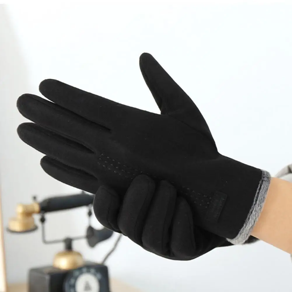 

Touch Screen Gloves Men's Winter Cycling Skiing Gloves Warm Windproof Touch Screen Compatible Thick Plush Gloves