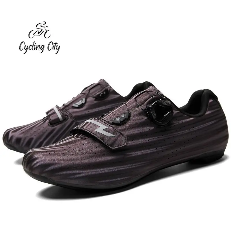 Cycling City Lockable Bicycle Cycling Shoes Bicycle Lock Shoes Men's Road Colorful Sneakers Striped