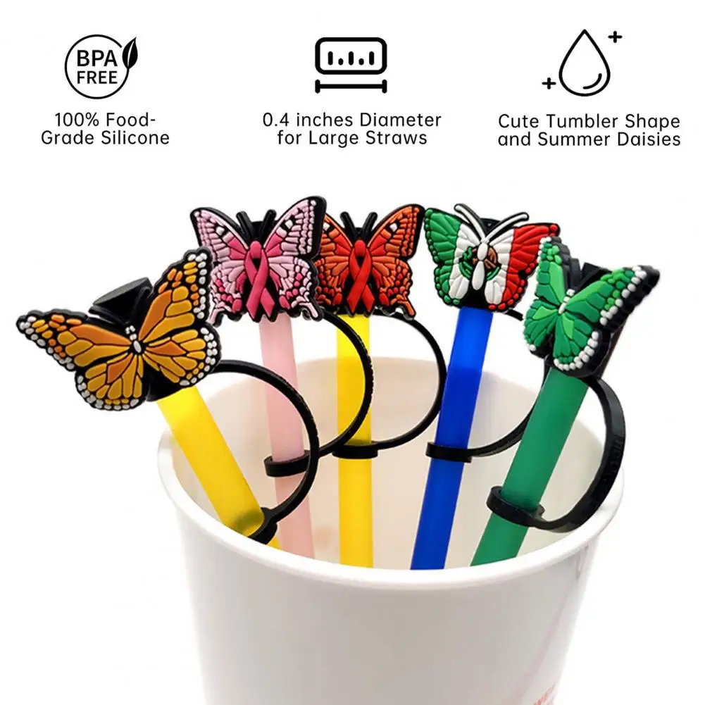 9pcs Straw Cover, Coffee Patterns Straw Cover Cap, Cute Silicone Straw  Cover, Reusable Silicone Straw Protector, Dust & Splash Proof Straw, Straw  Bott