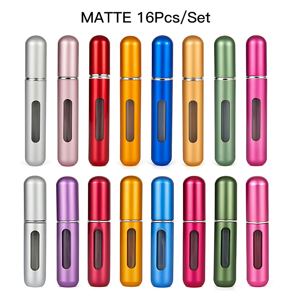 Portable Refillable Perfume Atomizer with Spray - Travel-Ready Cosmetic Container, Assorted Colors, Bulk Option Available