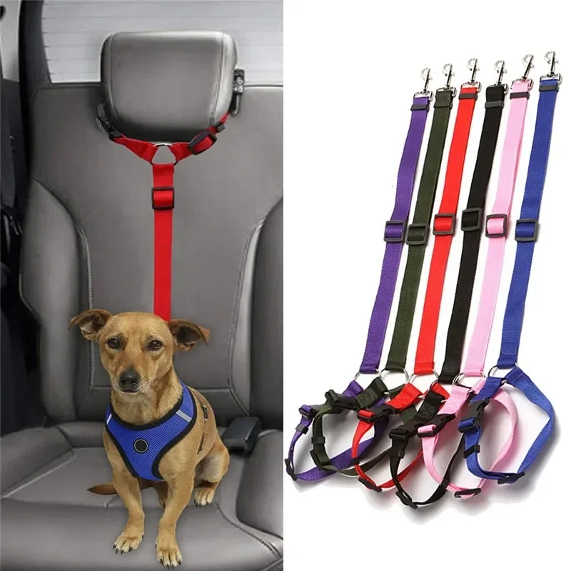 Adjustable Practical Dog Cat Pet Safety Car Seat Belt Harness Leash Travel Clip Strap Lead Car Seat Belt Pet Harnesses
