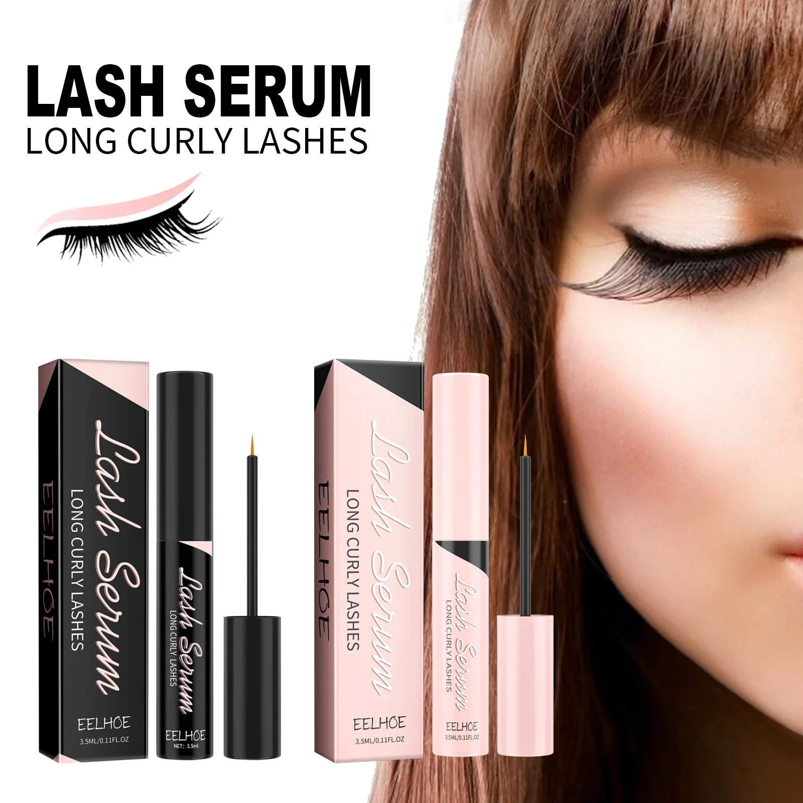 

Eelhoe Eyelashe Essence Curling Thick Black Beautiful Long Natural Gentle Not Easy To Smudge Eyelashe Essence Lash Serum