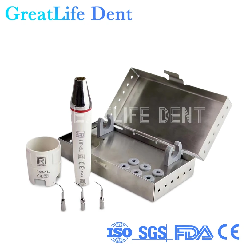 

GreatLife Dent Sensory Control Kit Refine HP-5L Dental Ultrasonic Scaler Tip Wrench Dental Scaler Tips Handpiece with Led