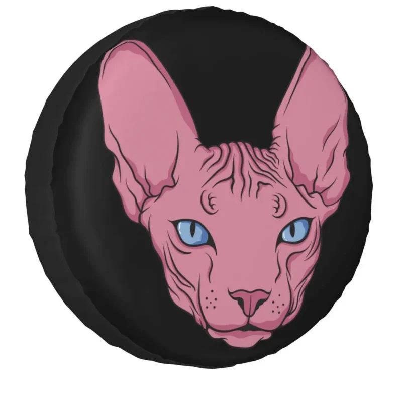 

Sphynx Cat запасная крышка шины для Grand Cherokee Jeep SUV канадский котенок без волос защитные колпачки для автомобильных колес 14 "15" 16 "17"