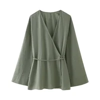 MUJER Kimono Woman Summer Long Sleeve Blouses For Women 2025 Vintage Y2k Top With Ties Loose Elegant And Youth Women's Blouses - Image 4