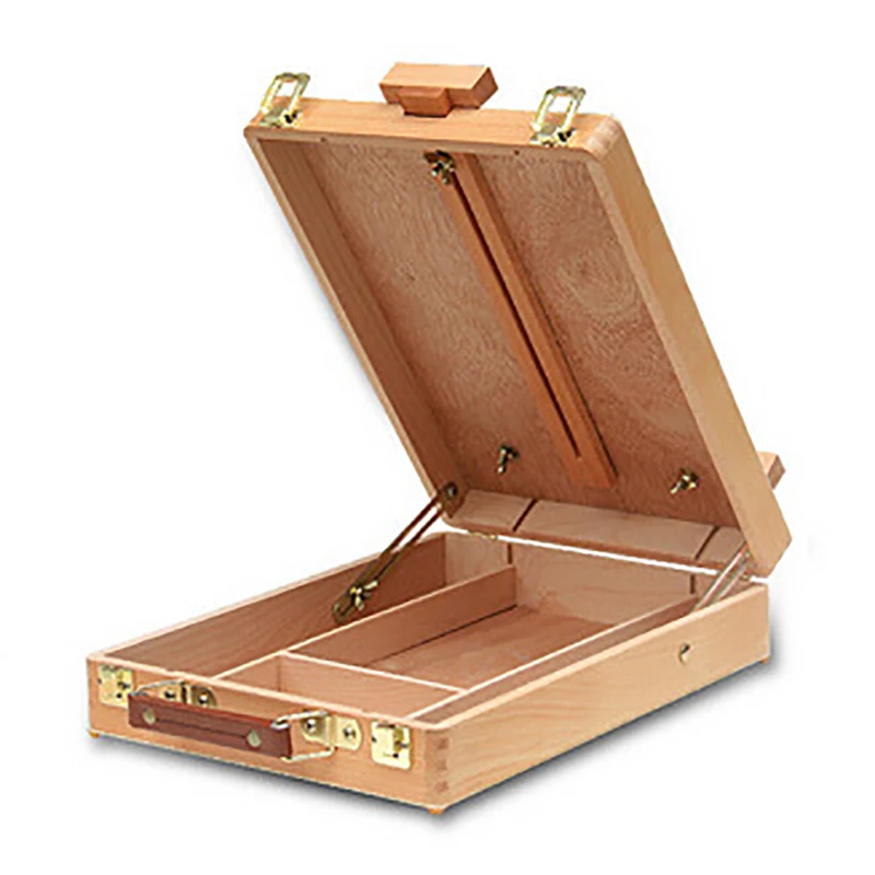1pc Fillet Desktop Laptop Box Easel Painting Hardware Accessories Multifunctional Painting Suitcase Art Supplies For Artist sketch easel,wooden easel,wood table easel