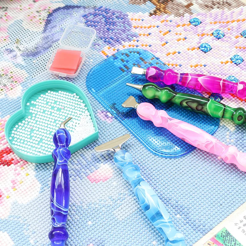 스레드 디자인 합금 다층 수지 포인트 드릴 펜, 다이아몬드 페인팅 펜 자수 DIY 공예 네일 아트